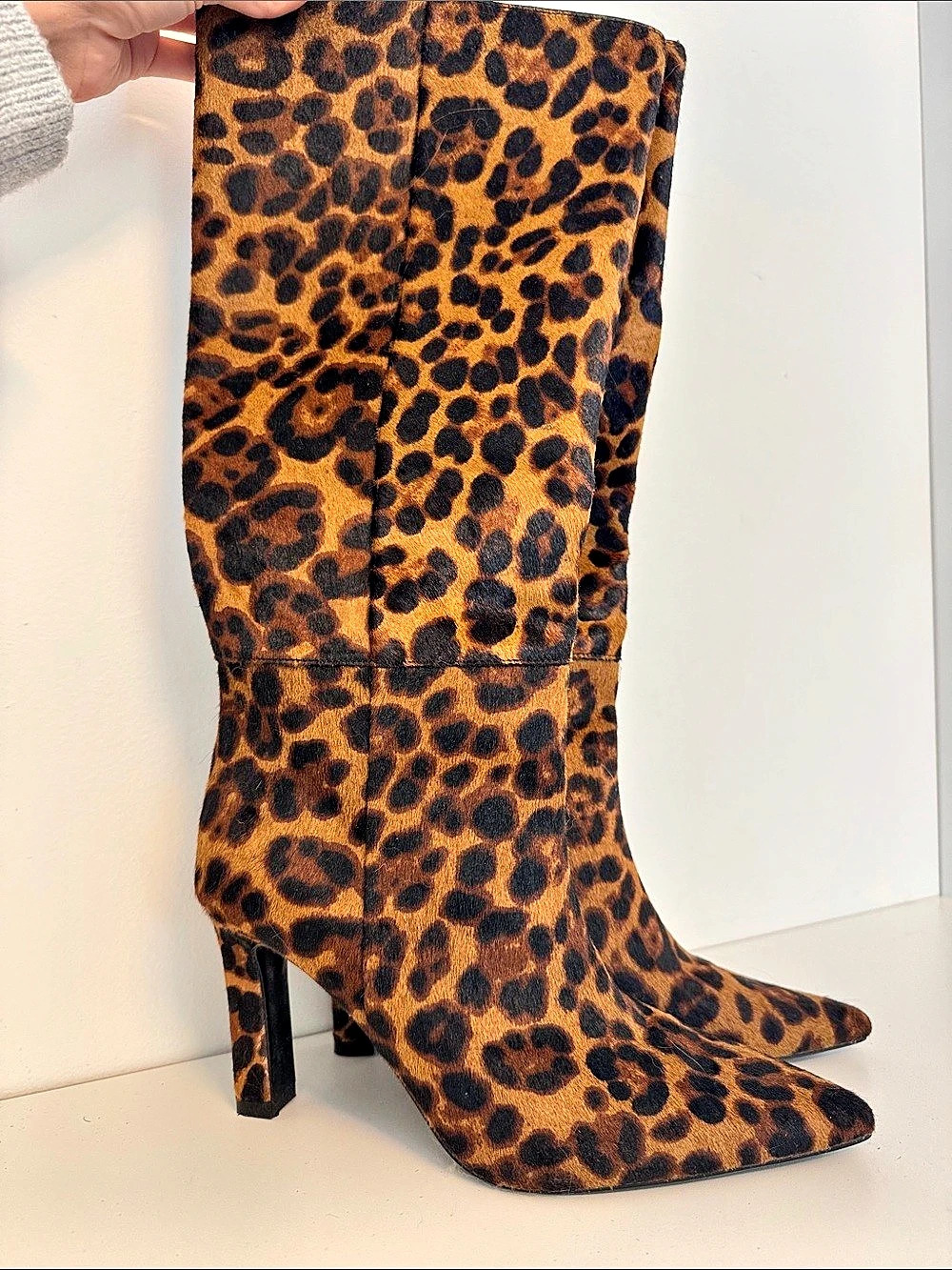ZARA Leopard Print Over-the-Knee Boots EU 38